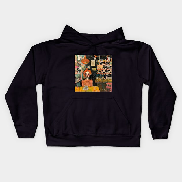 Cafe Aesthetic Kids Hoodie by peculiarbutcute